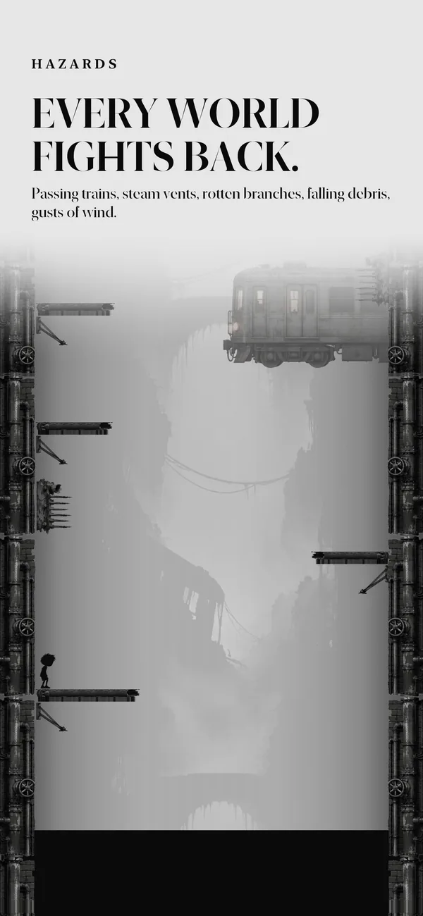 A train passing behind the shaft in The Tunnels